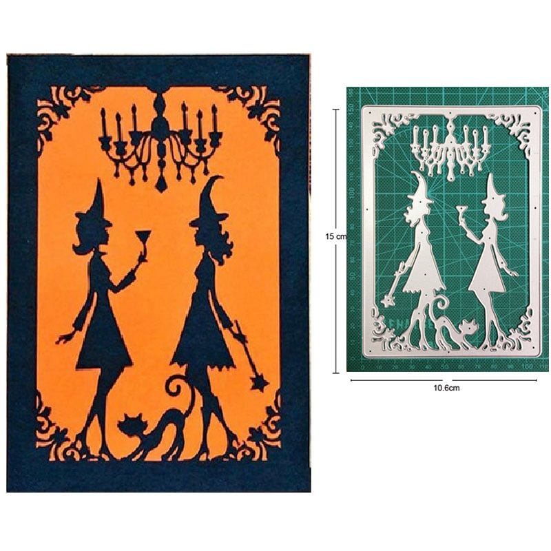 2021 New Cutting Metal Dies For Halloween Witch Cat Do It Yourself Stamps Card Gift Decoration Paper Craft Supplies