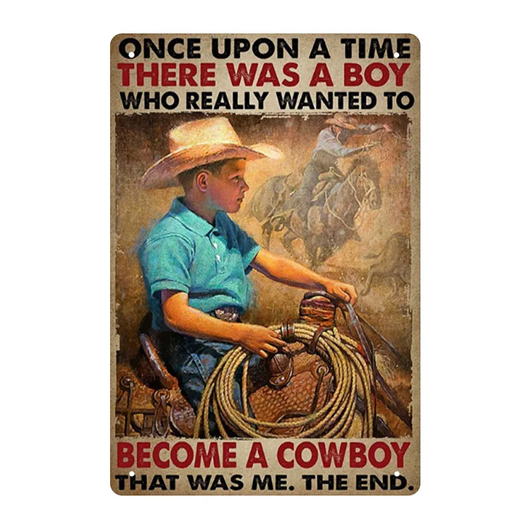 Western cowgirl - enseigne vintage en étain - 7.9x11.8 & 11.8x15.7inch
