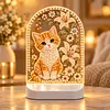DIY Diamond Art LED Night Light &ndash; Light-Up Table Decor, Double-Sided Printed DIY Crystal Pearl Painting Decoration for Holiday & Gifts(Cat)