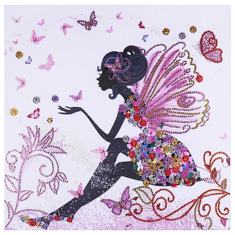 

40*40CM-Butterfly Fairy-Special Shaped Diamond Painting, 501 Original