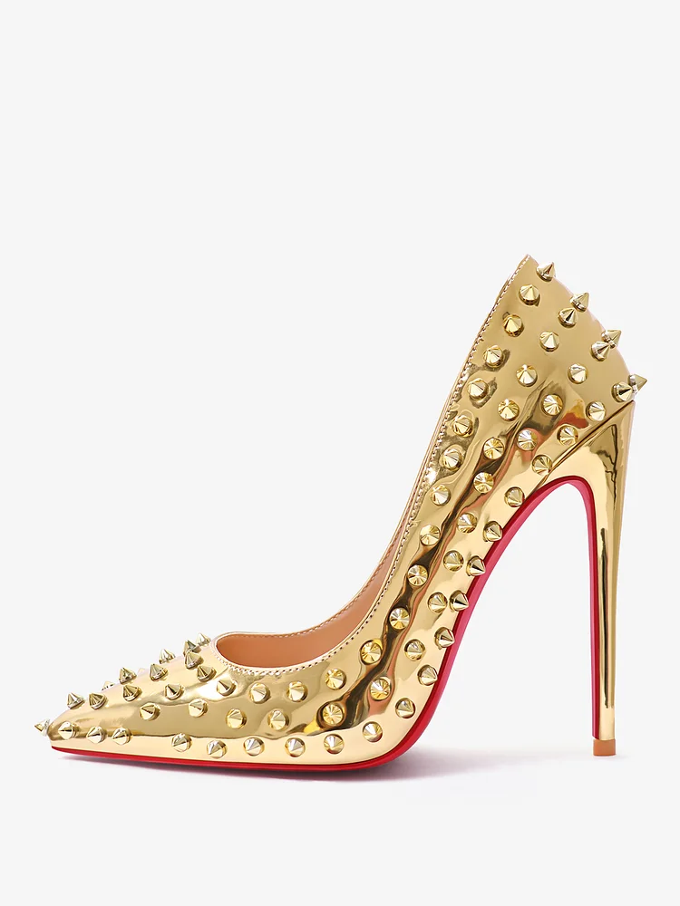 100mm/120mm Women's High Heels Rivets Red Bottoms Party Pumps 