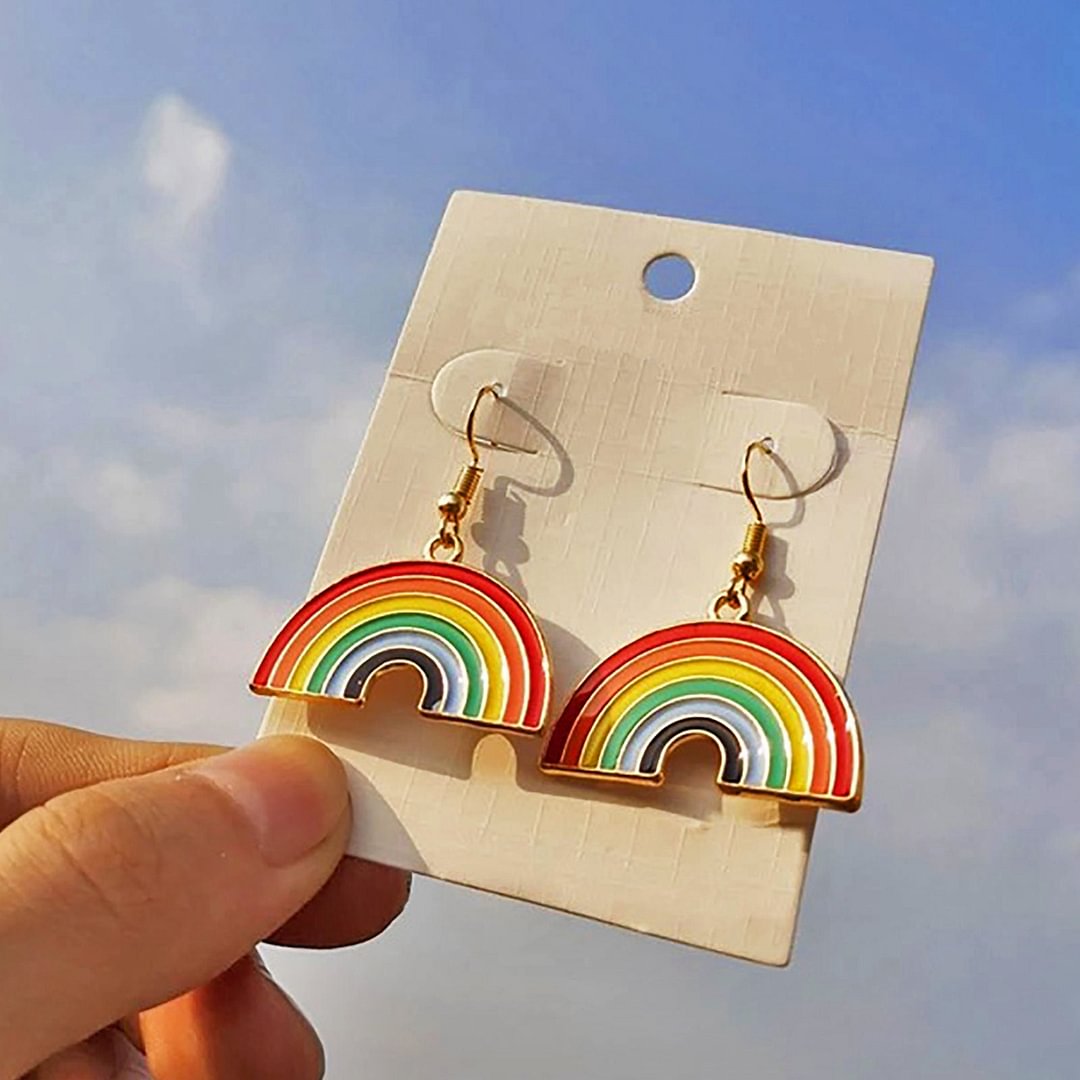 Dangle Earrings  Rainbow Jewelry Pride Gift LGBTQ Earrings Gift for Her Gay Lesbian Bisexual Bi Transgender LGBTQ