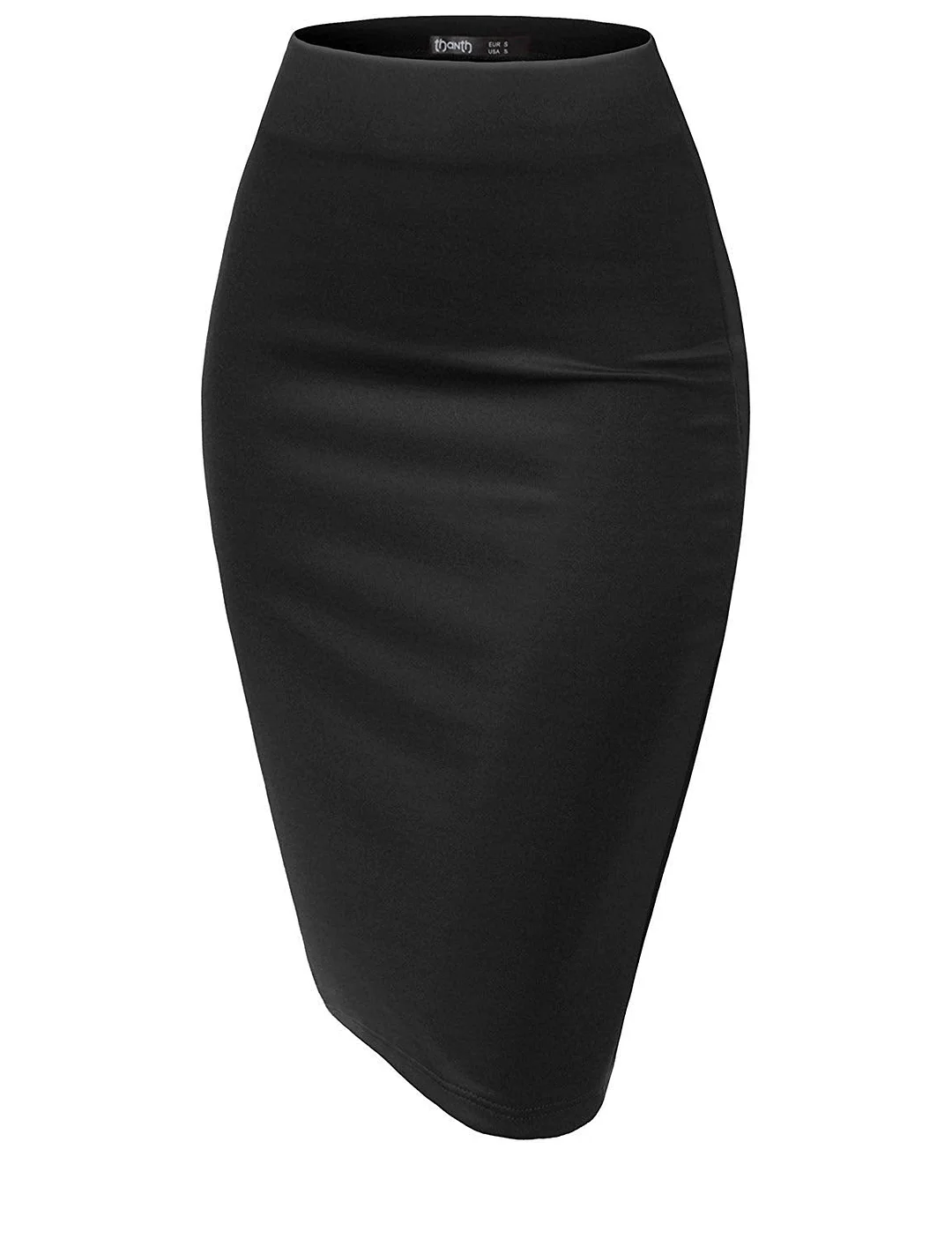 Plus Size Pencil Skirts Casual Skirt Elastic Waist Band Scuba Streychy Solid Color