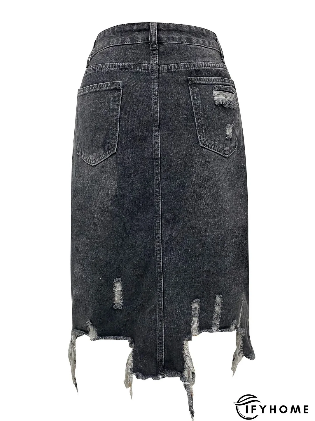 Spring Summer Women's High Waist Front Slit Denim Long Skirt | IFYHOME