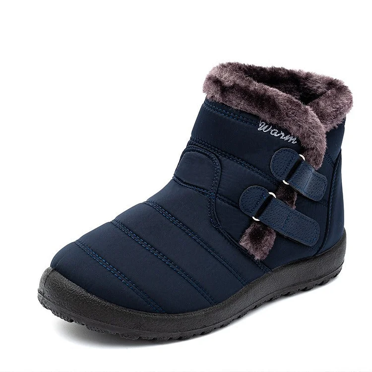 Women Waterproof Warm Plush Fleece Lining Slip On Snow Boots shopify Stunahome.com