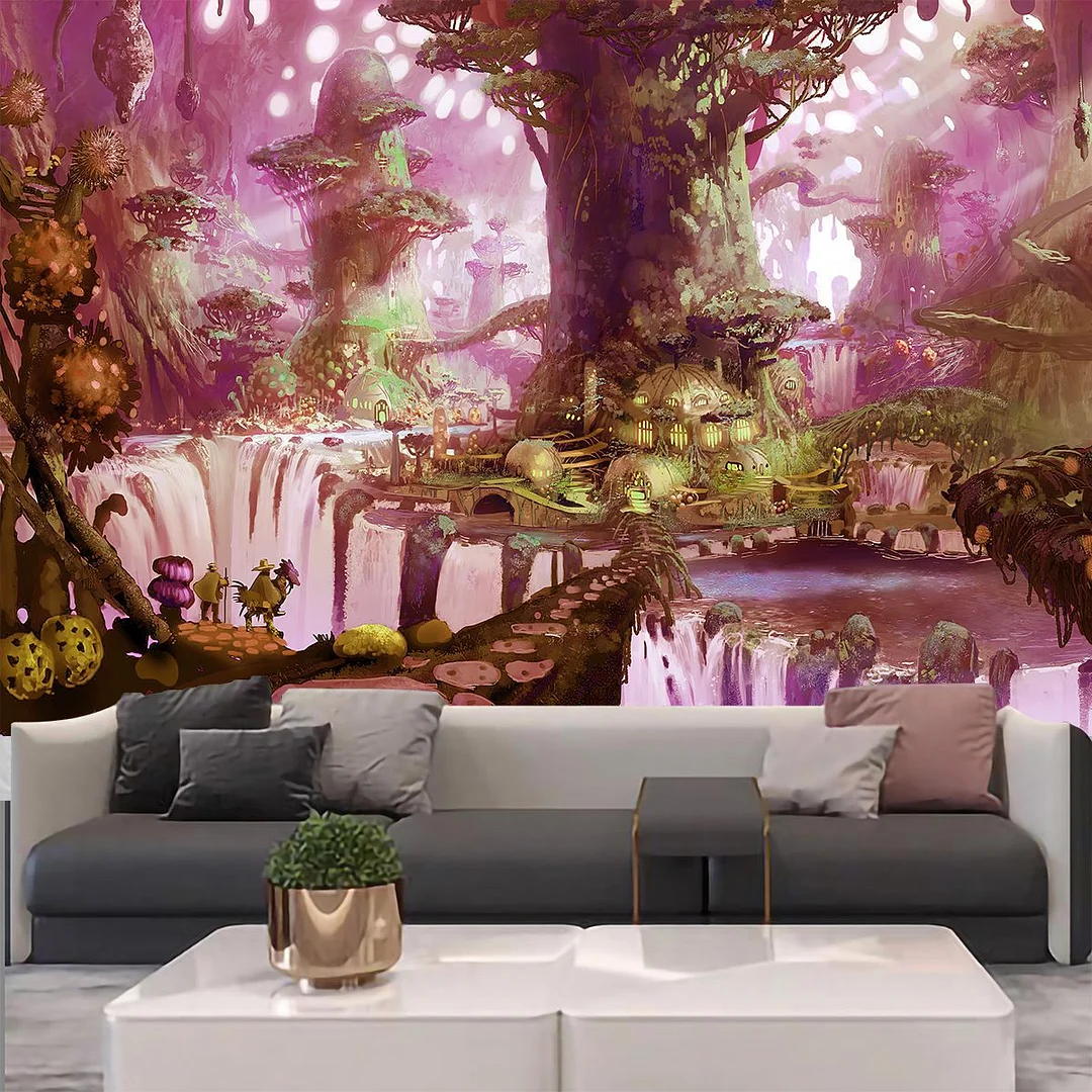 Mysterious Life Tree Home Decoration Tapestry Mandala Psychedelic Scene Wall Tapestry Bohemian Decorative Sofa Blanket Yoga Mat