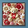 Diamond Painting -DIY Full Round Drill Rose Love Bear
