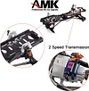AMK RC Frame 313mm Wheelbase Metal Chassis Frame with 2 Speed Transmission Reversed Front Axle for 1/10 RC Crawler Axial SCX10 II 90046 EX86100