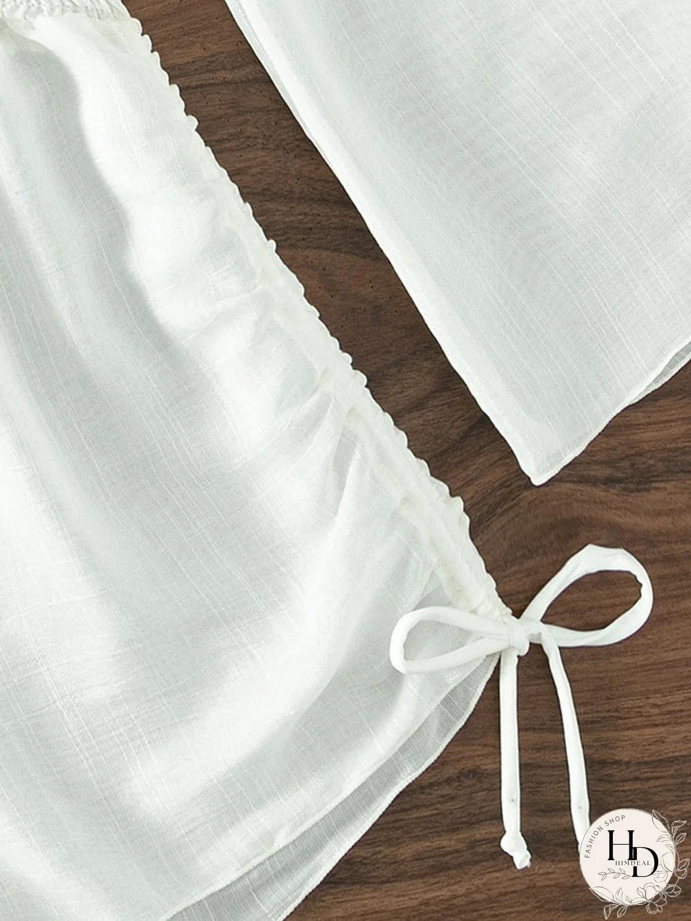 White V-Neck Smocked Waist Long Sleeve Beach Romper