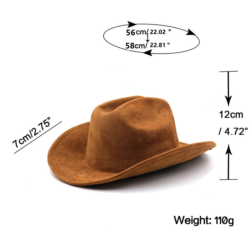 Warped Top Hat Tibetan Top Hat Western Cowboy Hat Sun Hat Men’s And Women’s Suede Hat Knight Hat JAZZ Hat