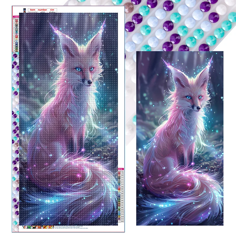 Glowing Fox - Full Round Drill Diamond Painting - 40*80CM(Canvas)