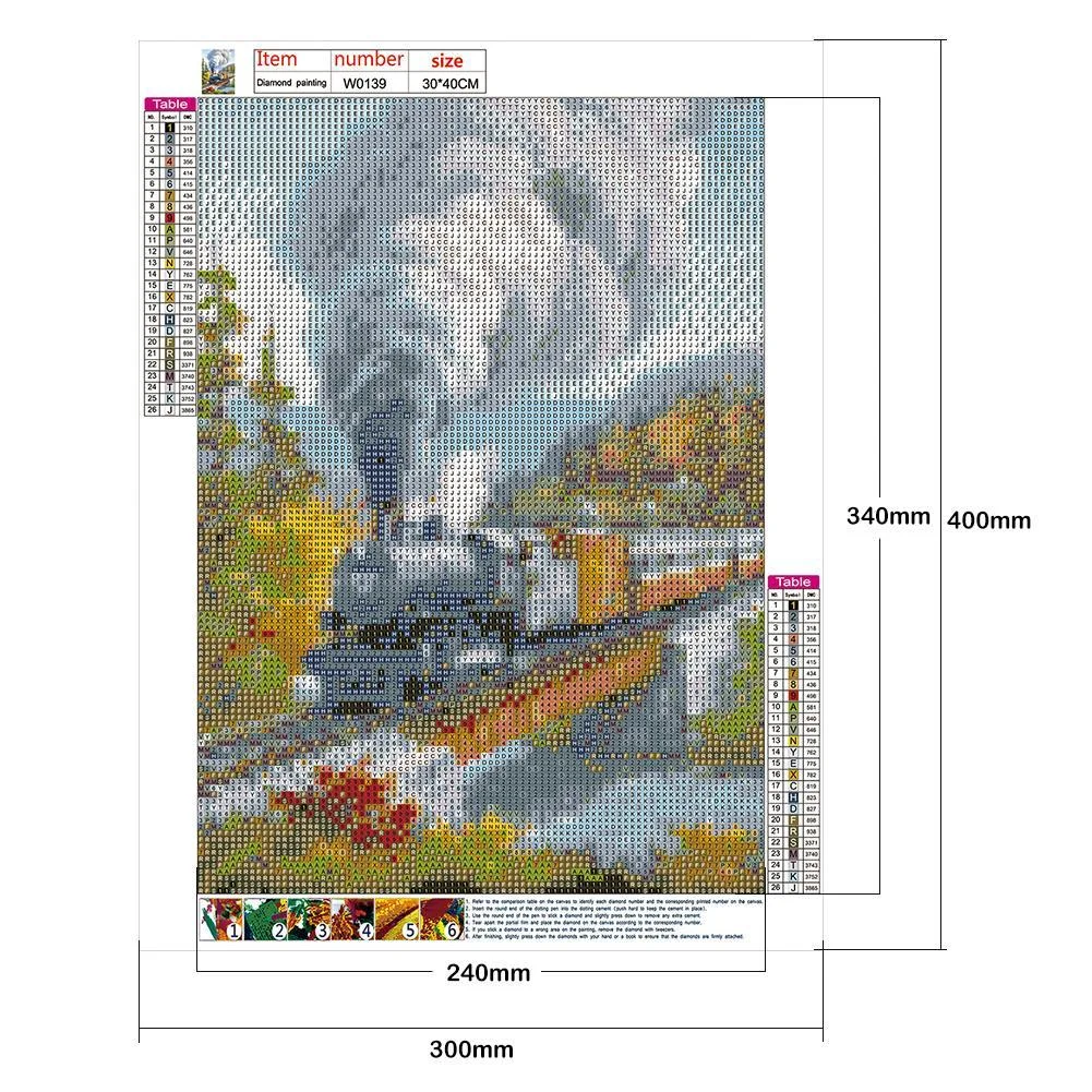 Diamond Painting - Full Round Drill - Running Train(30*40cm)