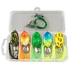5Pcs Frog Soft Fishing Baits with Double Hooks for Saltwater Freshwater (3cm)