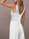 Embroidered V-Neck Empire V-Back Solid Color Fashion Jumpsuit