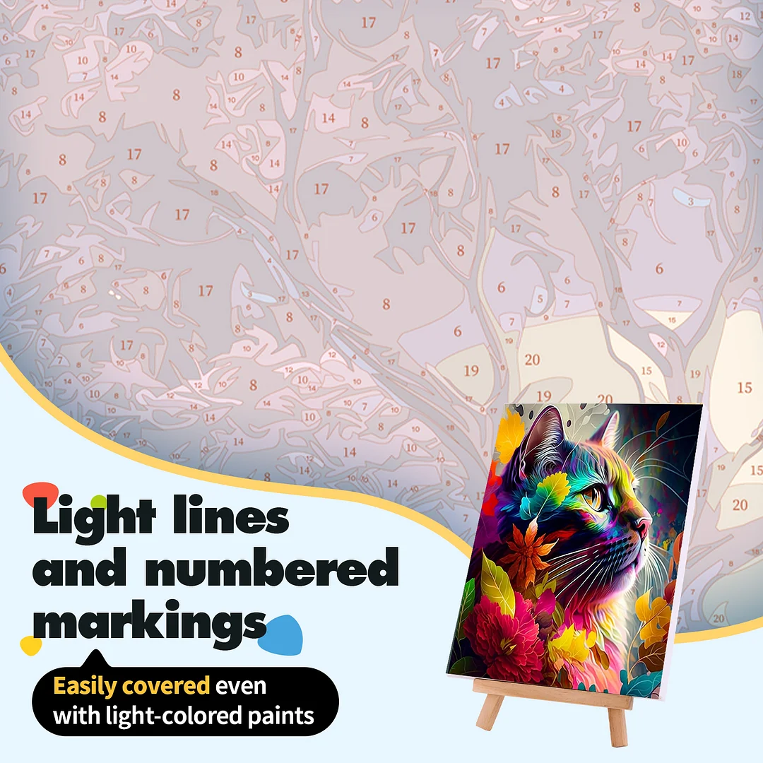 DIY Autumn Leaf Cat Paint by Numbers Kits Drawing Paintwork on Canvas 15.75x19.69inch Without Frame Canvas Oil Painting Number Painting for Beginners Adults Gift Home Wall Decor