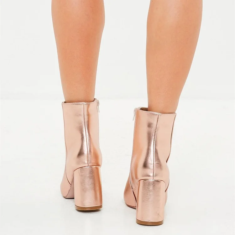 rose gold boot heels