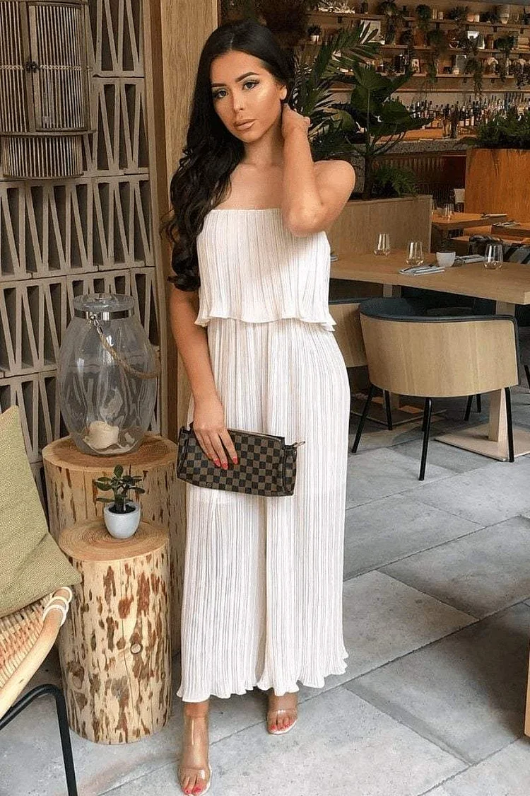 Nude Wide Leg Sheer Crepe Jumpsuit Katch Me