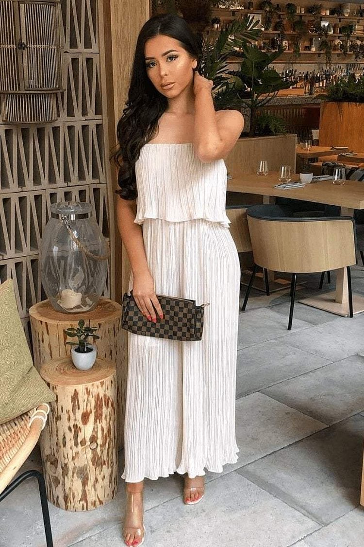 Nude Wide Leg Sheer Crepe Jumpsuit Katch Me