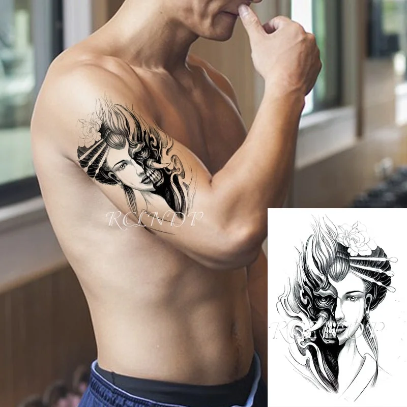 Waterproof Temporary Tattoo Sticker Broken Roman Clock Gear Big Size Body Art Flash Tatoo Fake Tatto Stickers for Girl Men Women