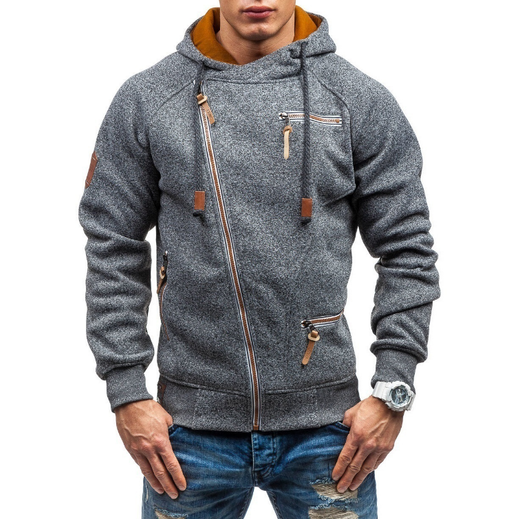 Men's Hooded Personalized Side Zip Hooded Sweater-Compassnice®