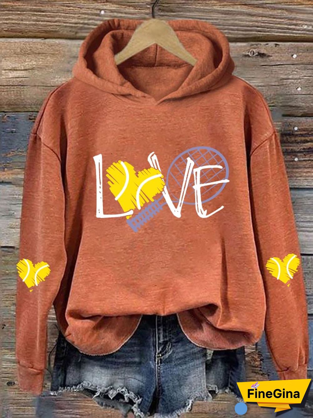 Women's Love Tennis Casual Hoodie