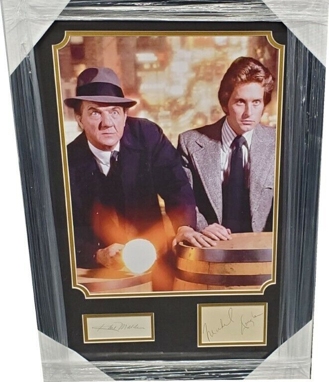 Karl Malden Michael Douglas Hand Signed Auto Cut Framed W/13x19 Photo Poster painting San Fran