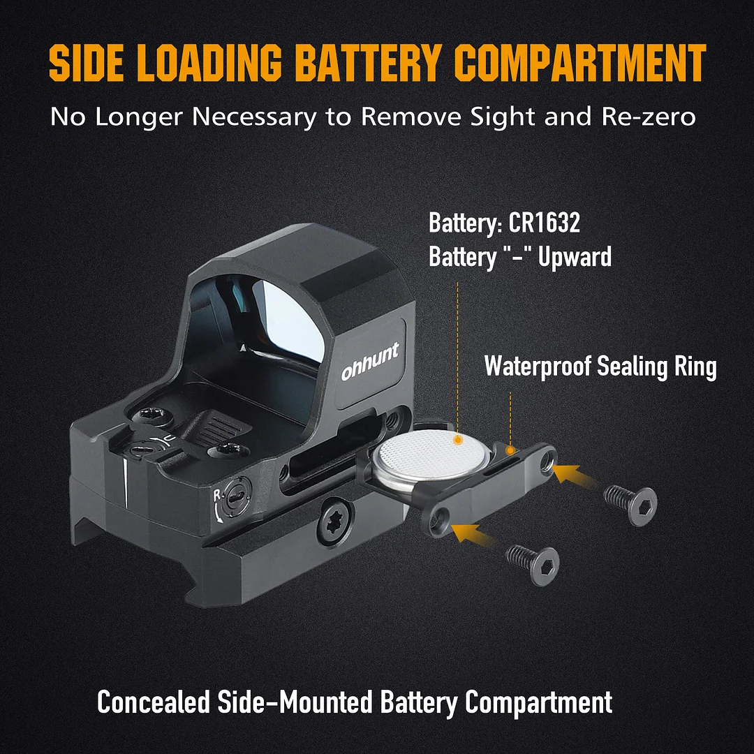 ohhunt® 1x24x17mm Green Dot Sight 3 MOA RMS/RMSc Footprint Reflex Sight with 21mm Picatinny Rail Mounts Shake Awake IPX7 Waterproof Shockproof 1500G