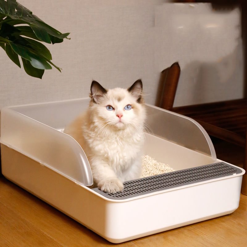 Half Covered Cat Litter Bedding Box 