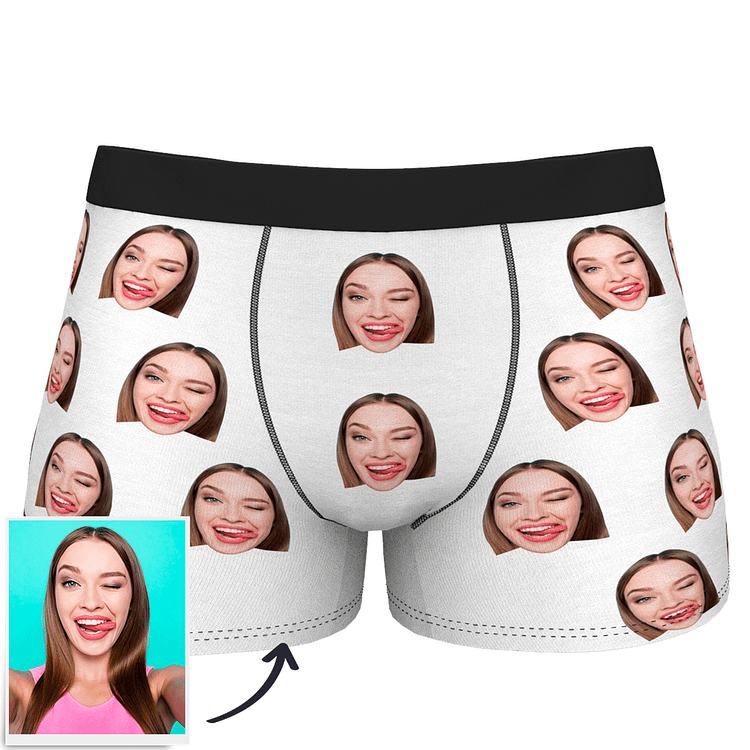 Custom Photo Corlorful Face Boxer Shorts