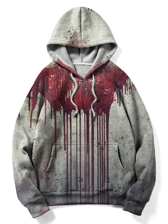 Men's Halloween Scary Dripping Blood Pullover Hoodie