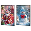 2 Stück 50-seitiges A5 Weihnachtsmann Schneemann Diamond Painting Notizbuch für Erwachsene Geschenk