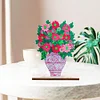 Diamond Painting Wooden Pink Vase Flower Desktop Ornament Home Decor