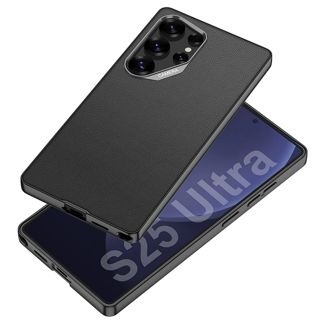 Hot Sale Shockproof Electroplated Soft TPU PU Leather Phone Case For Samsung Galaxy S23 Ultra S24 S24Ultra S25 Ultra Iphone 15