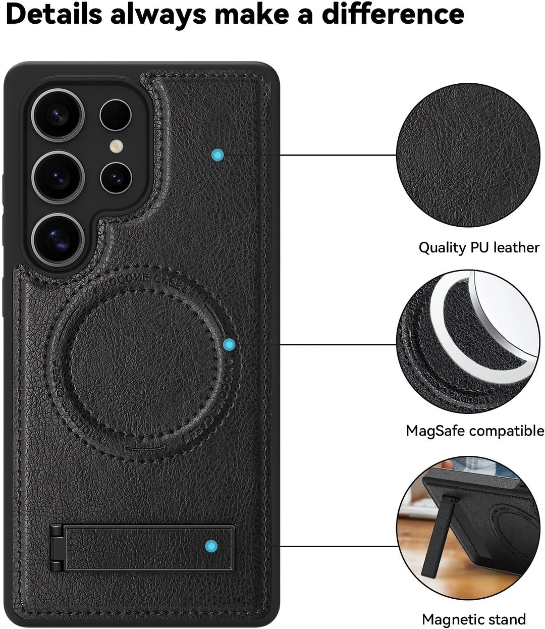 Samsung Galaxy Z Fold 6 Leather Case Magnetic Protective Case Holder Phone Case