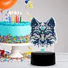 DIY Diamond Painting 7 Color Night Light Lamp Home Decoration Ornament Gift Kit(Wolf)