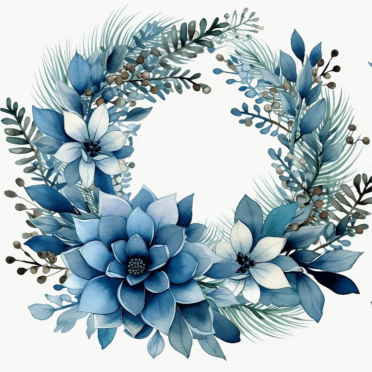 Blue Garland 30*30CM (Canvas) Full Round Drill Diamond Painting gbfke