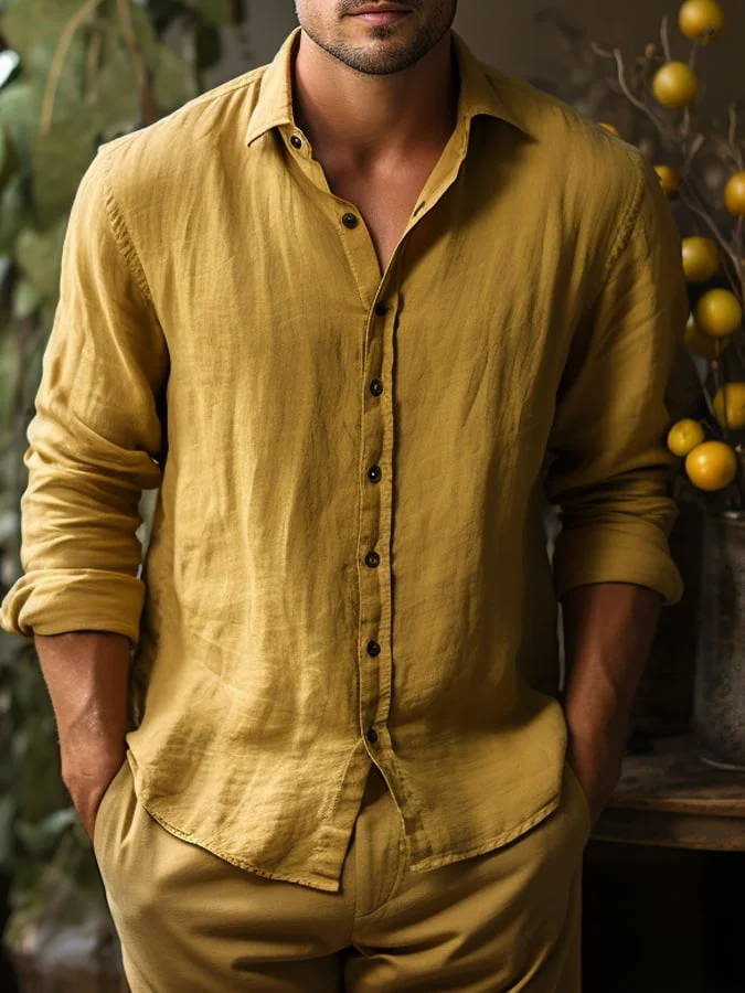 Men's Casual Simple Linen Shirt