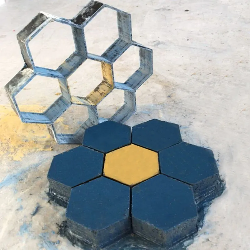Moule Hexagonal Béton Pour Allées - Tremplin Jardin Réutilisable - Motif Pierres Empilées - ABS Durable - 5