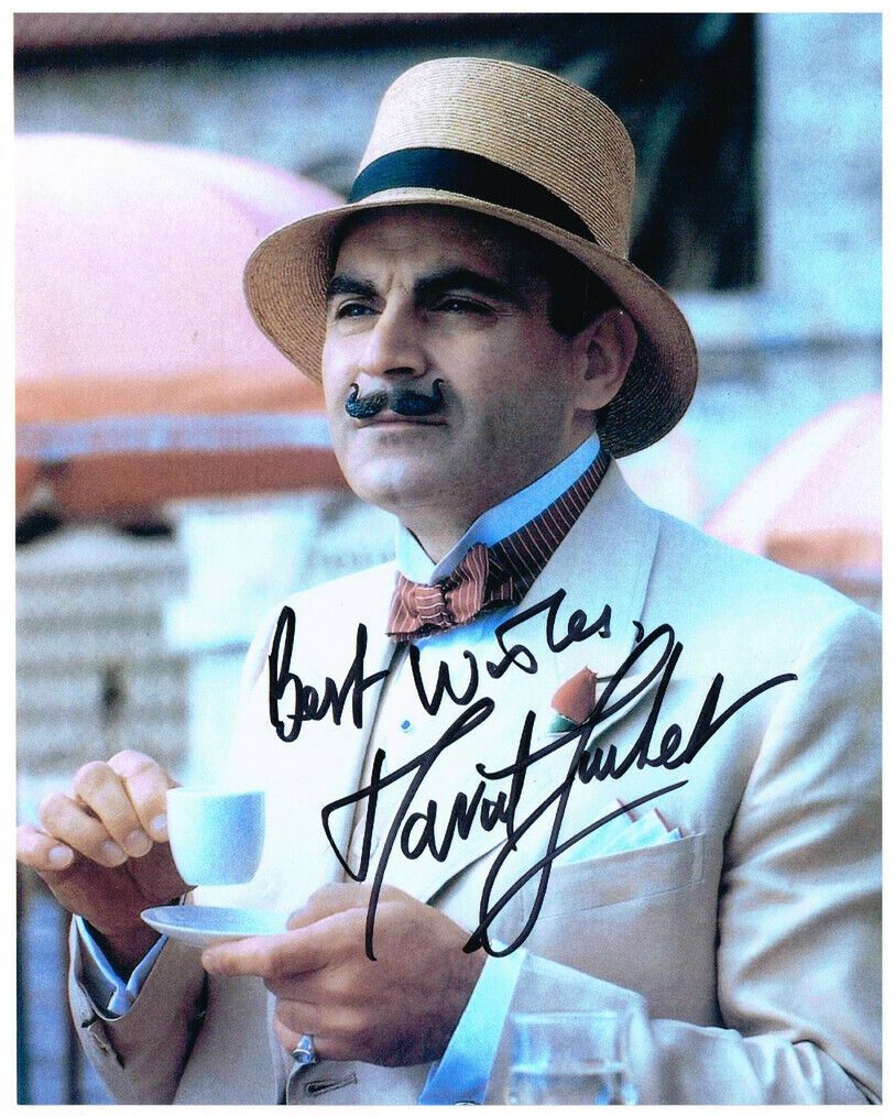 DAVID SUCHET Signed 'Hercule Poirot' Photo Poster paintinggraph - TV & Film Actor - preprint