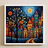 Colorful Houses - 14CT Stamped Cross Stitch - 40*40cm