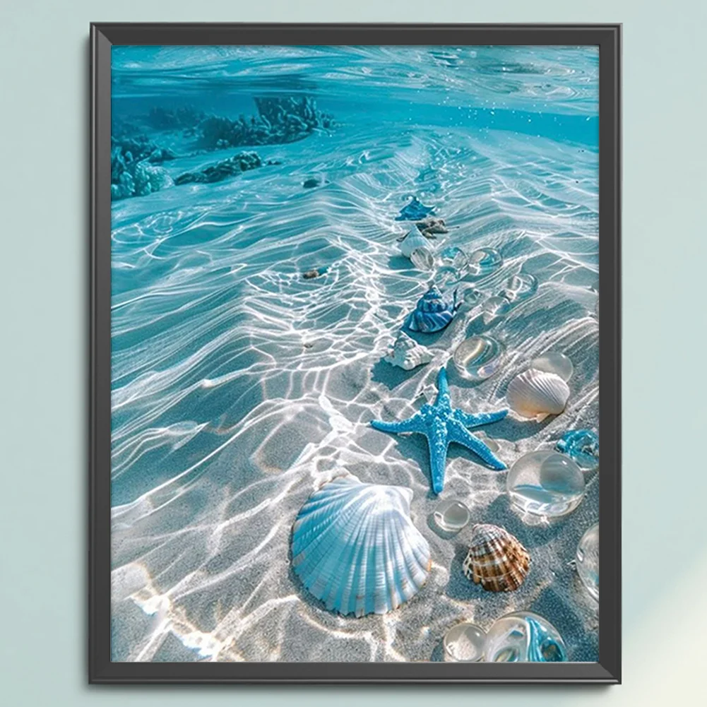 Beach Full 11CT DIY Counted Cross Stitch Kits 40x50cm for Beginners Home Decor