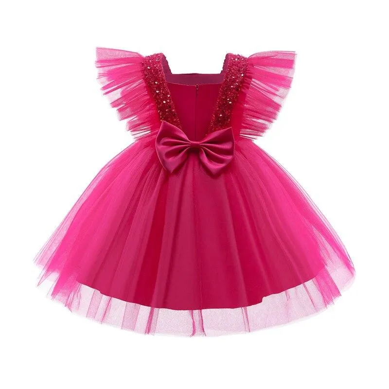 3-8 Year Girls Princess Dress Sequin Lace Tulle Wedding Party Tutu Fluffy Gown For Children Kids Evening Formal Pageant Vestidos