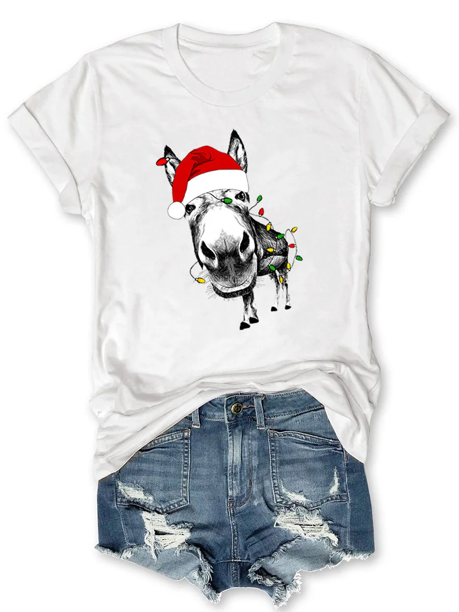 Merry Christmas Donkey light T-shirt