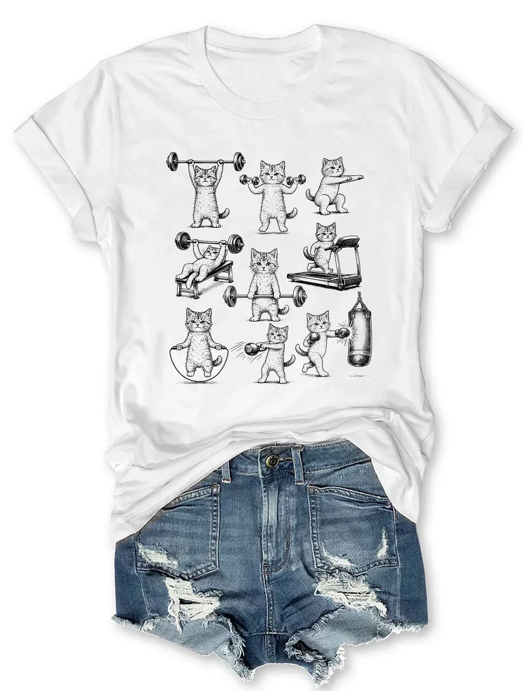 Funny Cats Gym T-shirt