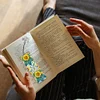 (US Local)4Pcs Special Shape Sunflower Feather Diamond Painting Bookmark Art Projects