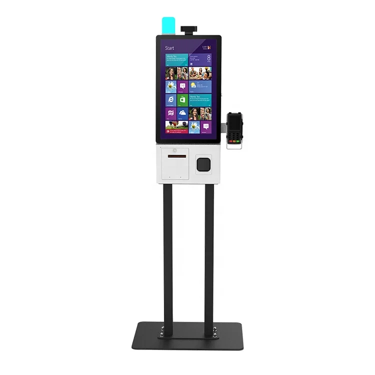 24 inch RFID Floor stand restaurant automatic interactive payment self service ordering kiosk