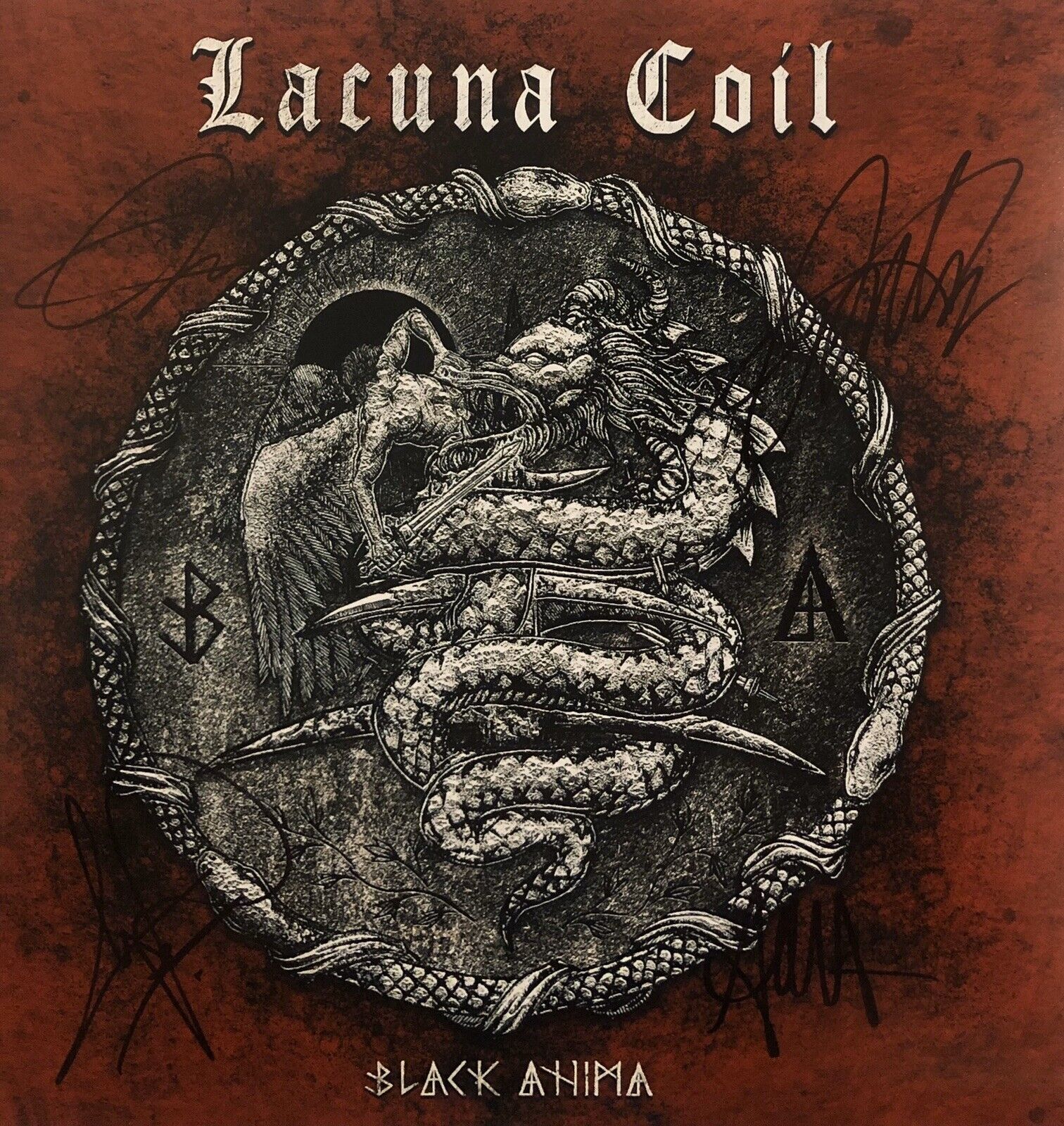 Lacuna Coil Group Signed Autographed 12x12 Flat Album Cover Photo Poster painting All 4 Coa