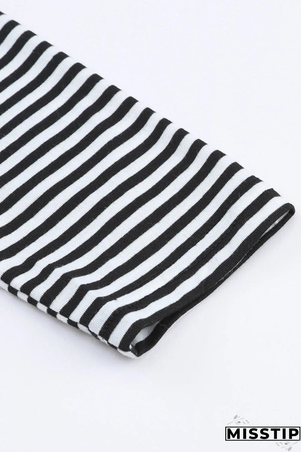 Stripe Open Front Long Cardigan