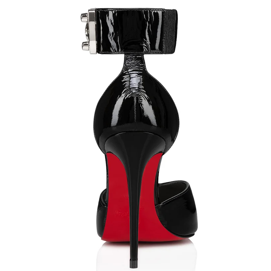 105mm Women's Pointed stilettos High Heels Red Bottom Shoes Genuine Leather-MERUMOTE