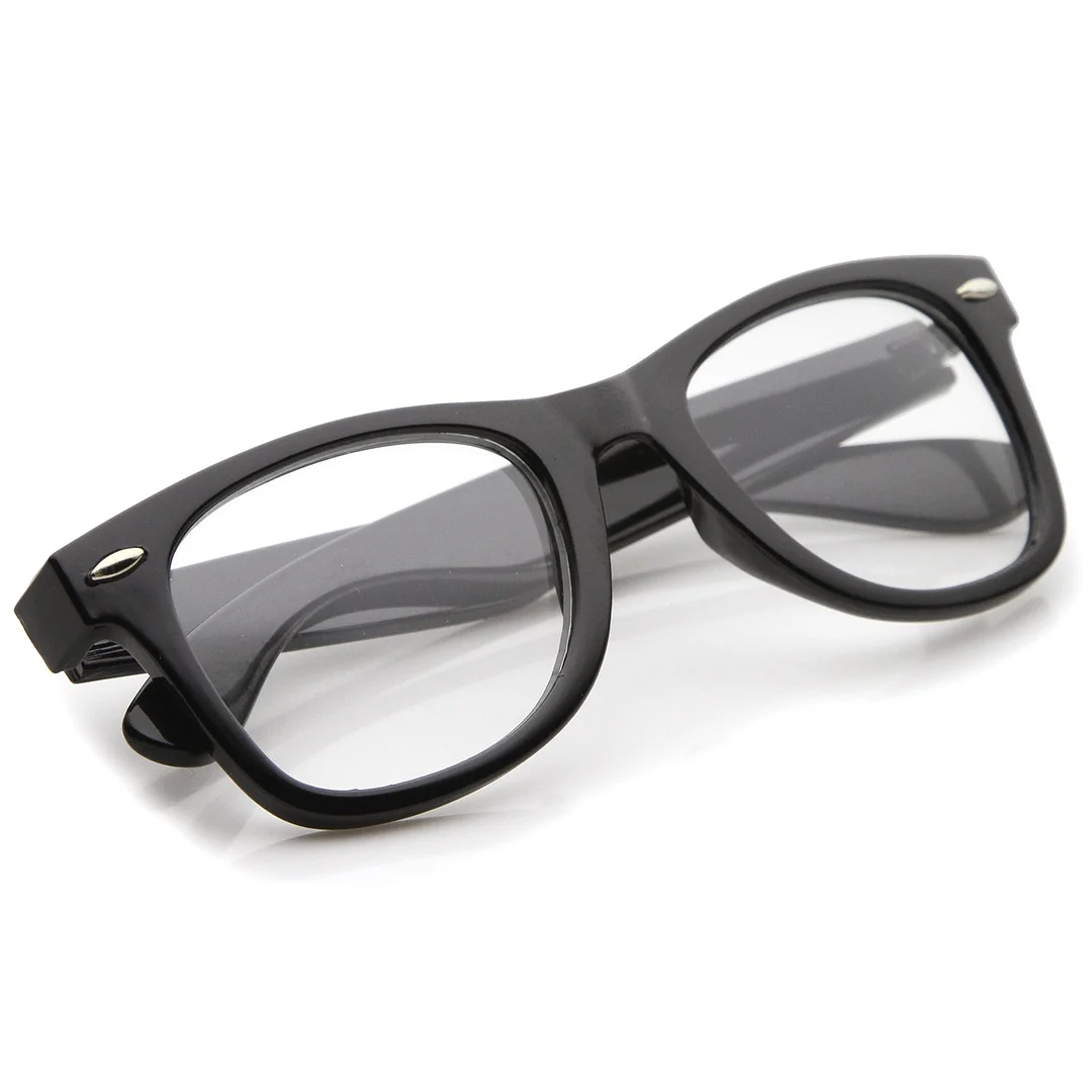 Classic Thick Square Clear Lens Horn Rimmed Eyeglasses 50mm